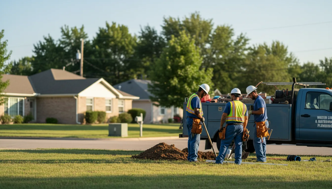 Residential water line and bathroom plumbing service in Desoto, TX